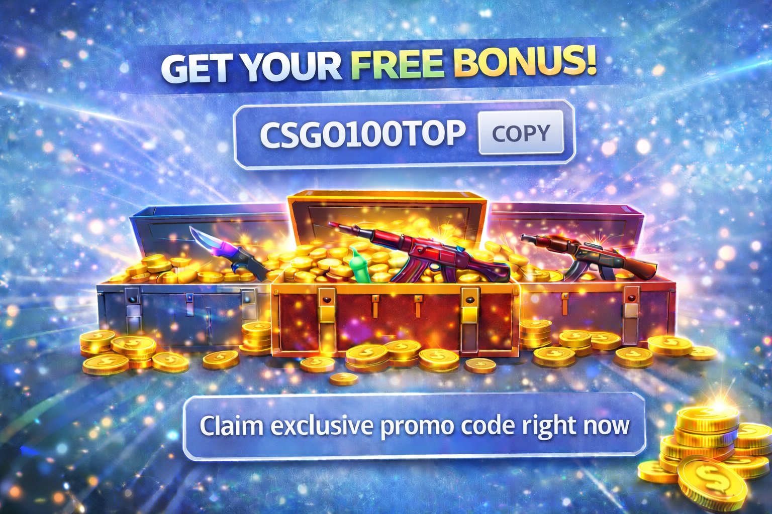 Promo card placeholder for CSGO100TOP