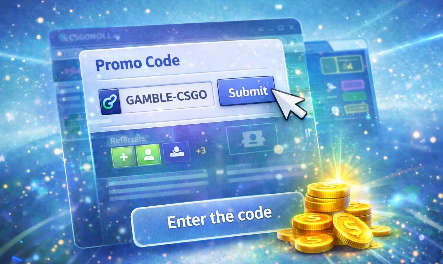 Placeholder: entering a promo code